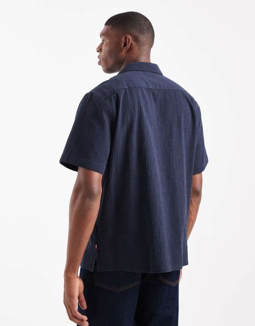 Levi's - Sunset Camp - Camicia a maniche corte blu navy a quadri, 3 di 5