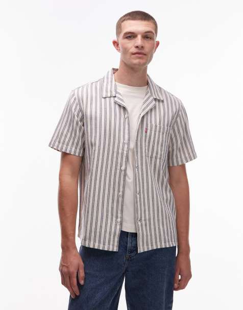 Levi's - Sunset Camp - Camicia a maniche corte blu navy a righe - view 1