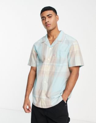 Levi's Sunset Camp shirt in blue pastel check - ASOS Price Checker