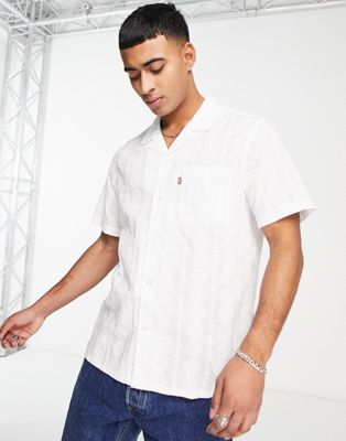 Levi's sunset camp shirt in white print with logo - ASOS Price Checker