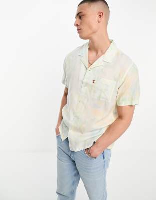 Levi's Sunset Camp short sleeve paint print shirt in multi - ASOS Price Checker