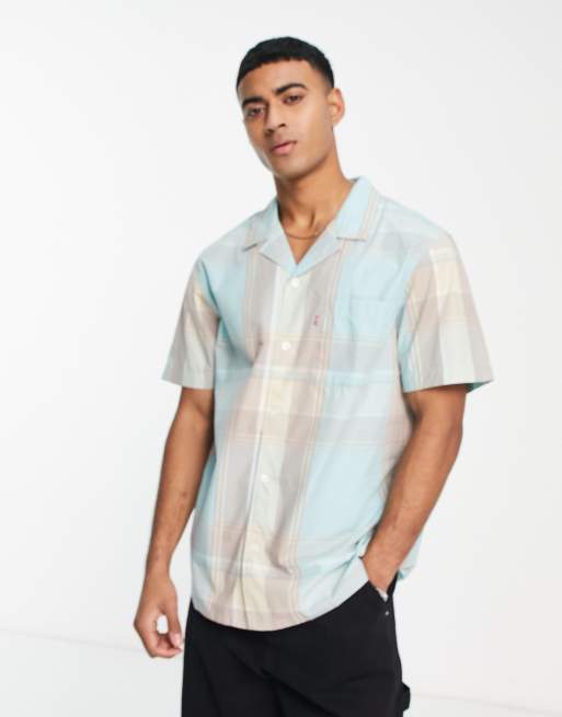 Levi's - Sunset Camp - Geruit overhemd in pastelblauw