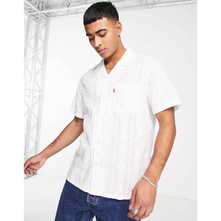 Levi's sunset camp shirt in white print with logo | ASOS