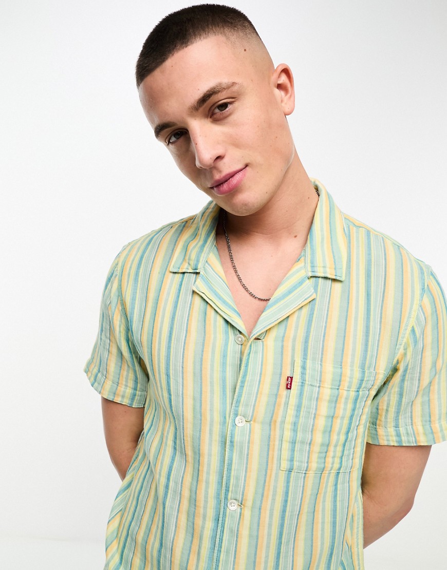 Levi's Sunset Camp short sleeve shirt in green stripe