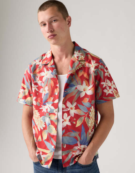 Levi's Sunset camp standard fit lightweight shirt in multi colour, 4 of 4