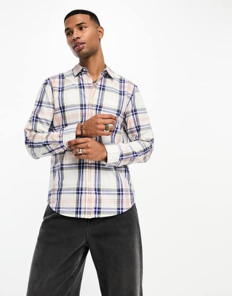 Levi's - Sunset - Chemise avec une poche à carreaux - Bleu et crème - view 1