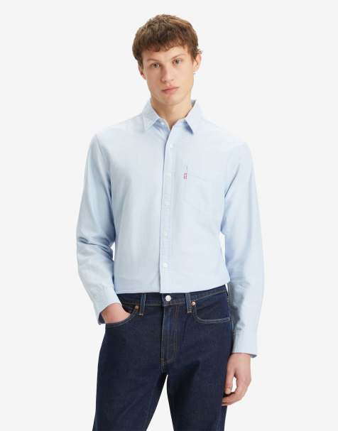Levi's Sunset cotton shirt with pocket in light blue