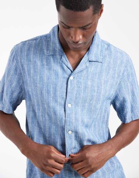 Levi's - Sunset - Gestreept overhemd met korte mouwen in blauw - view 1