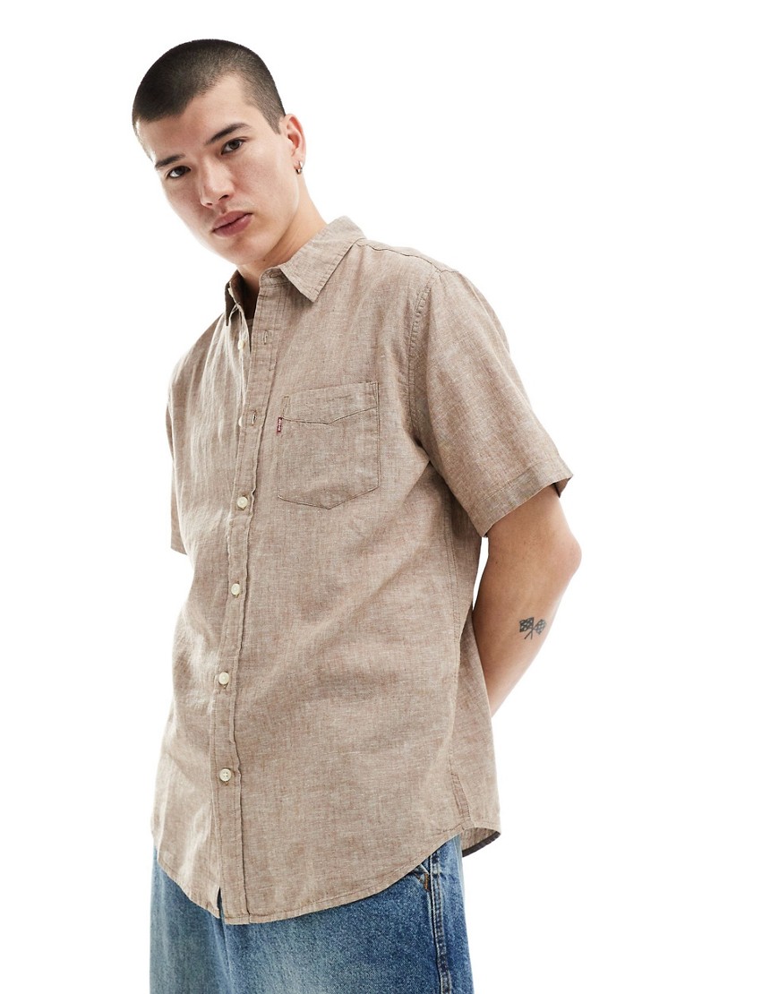 Levi’s Sunset one pocket shirt in beige-Green