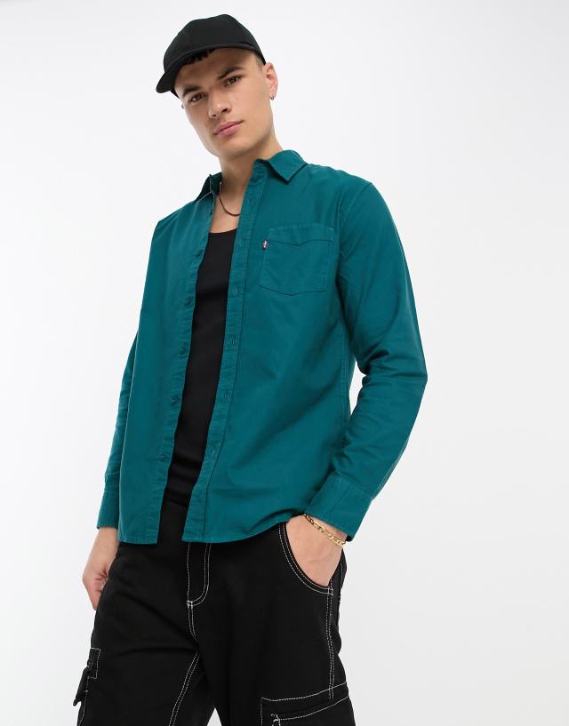 Levi's - sunset pocket shirt in green with logo