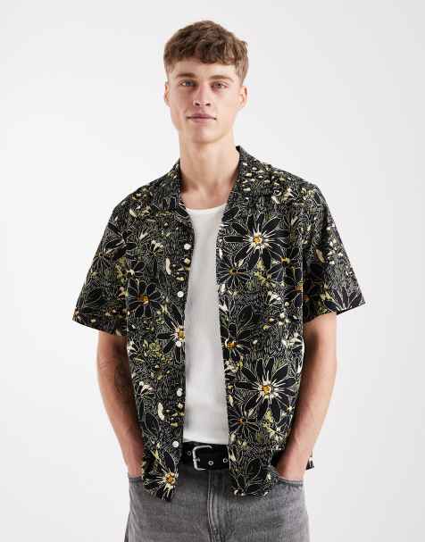 Levi's - Sunset - Sort ferieskjorte med korte ærmer og blomstermønster - view 1