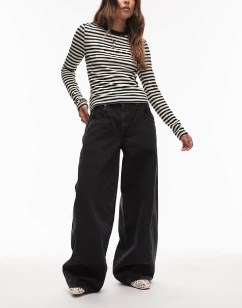 Levi's super baggy barrel jeans in washed black 