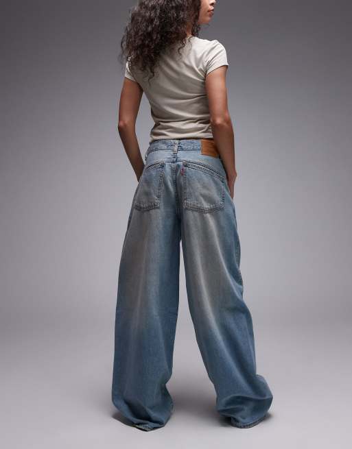 Levi's super baggy barrel jeans in yellow tint light blue | ASOS