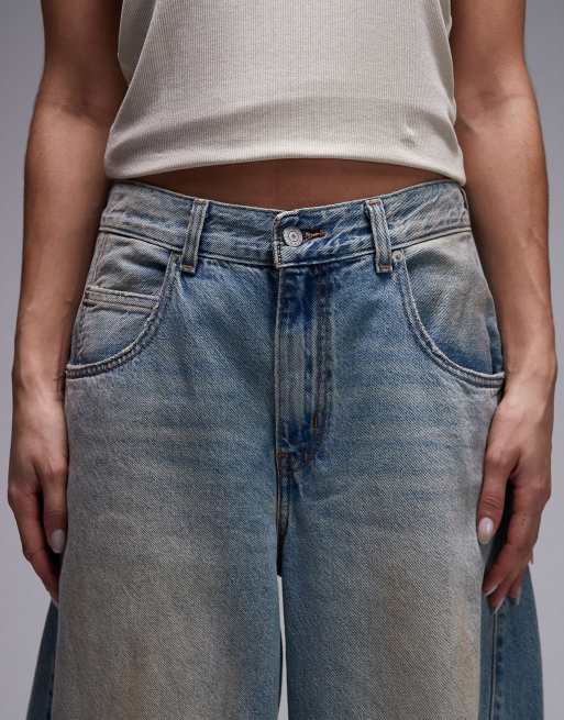 Levi's super baggy barrel jeans in yellow tint light blue | ASOS