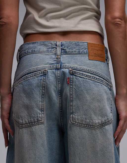 Levi's super baggy barrel jeans in yellow tint light blue | ASOS