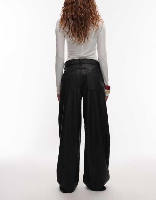 Levi's - Super baggy jeans met ballonpijpen en coating in zwart, 2 van 5