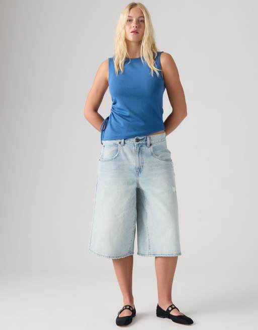 Levi's Super baggy jort in light blue, 3 of 4