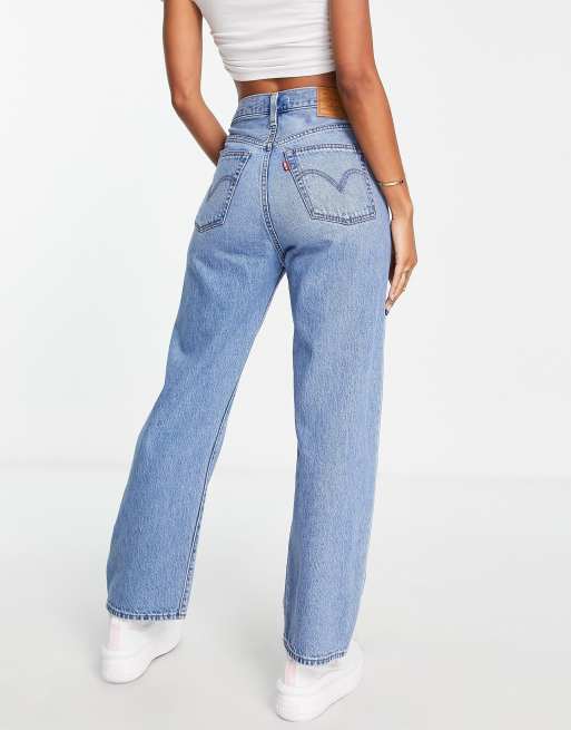 Levi's Ribcage Straight Ankle Jeans in Light Wash • Shop American