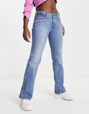 Levi's super low cut bootcut jeans in mid wash - ASOS Price Checker