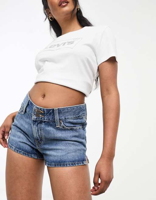 High waisted denim short on sale shorts