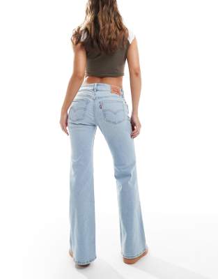Levi's Super Low Waist Flare Jeans In Blue