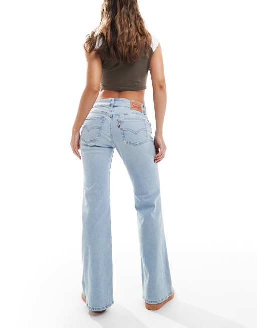 Levi's super low waist flare jeans in bleach blue ASOS