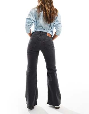Levi's Super Low Waist Flare Jeans In Black