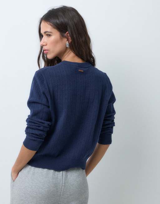 Levi's super soft cardigan in navy , 4 of 5