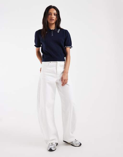 Levi's super soft short sleeve polo top in blue, 2 of 4