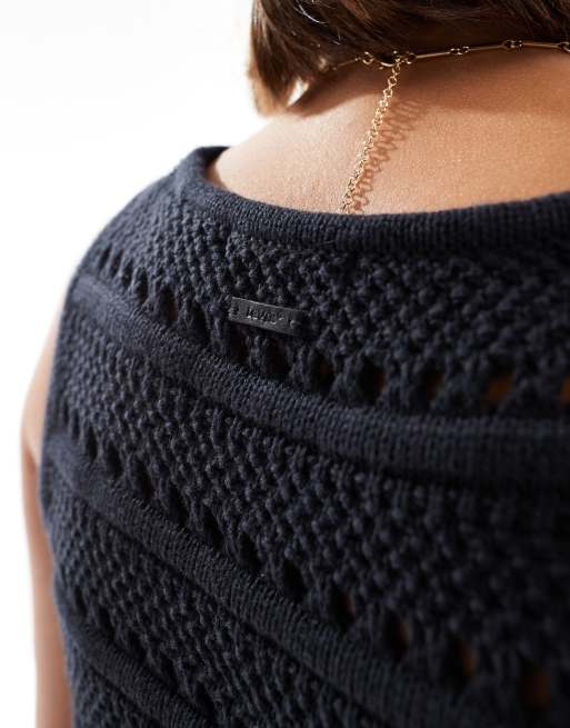 Levi's superbloom crochet knit tank top in black | ASOS