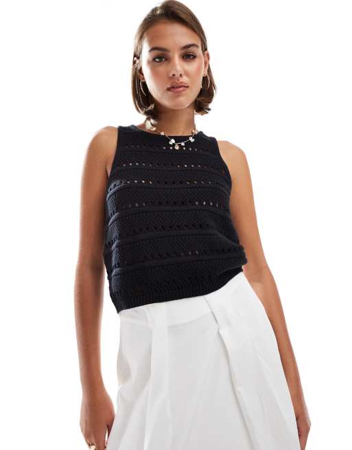 Levi's - Superbloom - Hæklet tanktop i sort