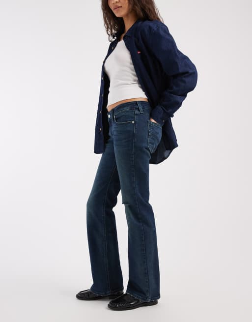 Levi's superlow bootcut denim jeans in dark blue , 2 of 5