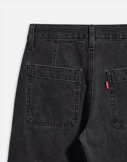 Levi's Superlow loose cargo trousers in washed black, 8 of 9