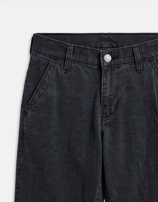 Levi's Superlow loose cargo trousers in washed black, 9 of 9