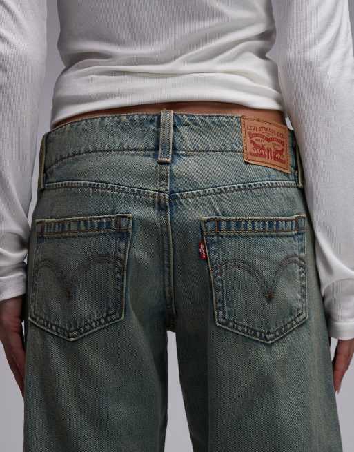 Levi's superlow loose denim  jeans in grunge overdye, 4 of 5
