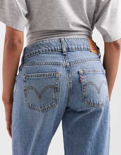 Levi's superlow loose denim jeans in light blue, 4 of 5
