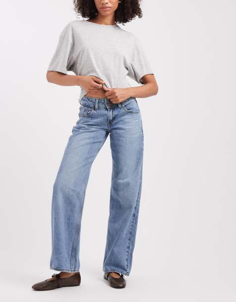 Levi's superlow loose denim jeans in washed blue - view 1