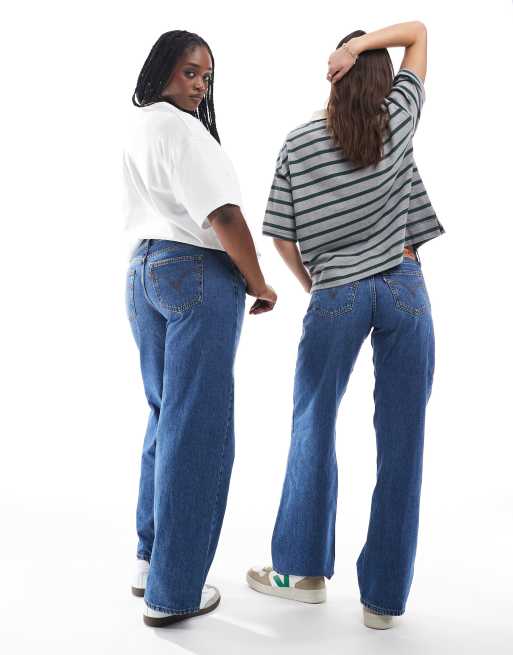 Levi's Superlow waist loose fit jeans in mid blue wash
