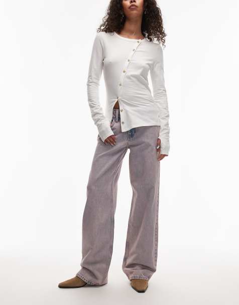 Levi's superlow loose jeans in pink overdye 
