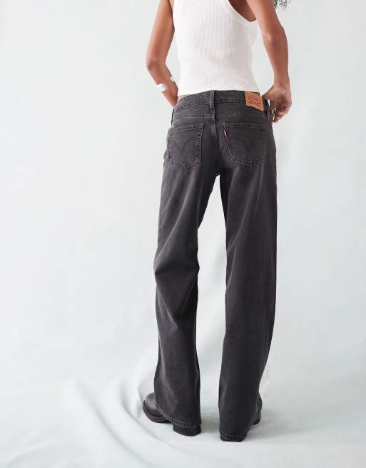 Levi's Superlow waist loose fit jeans in black wash
