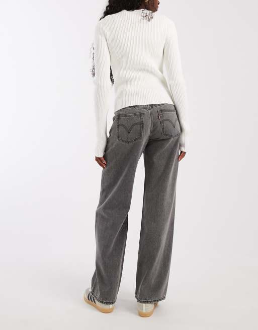 Levi's superlow loose jeans in washed grey, 2 of 5