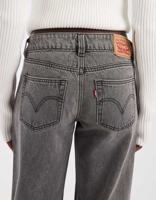Levi's superlow loose jeans in washed grey, 4 of 5