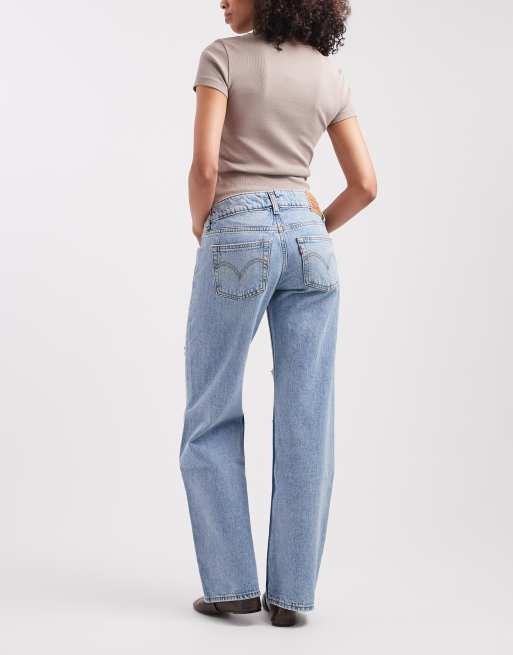Levi's Superlow Loose Jeans mit Rissen in Blau, 2 von 5