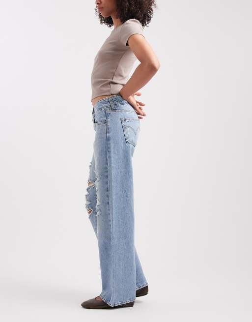 Levi's Superlow Loose Jeans mit Rissen in Blau, 3 von 5