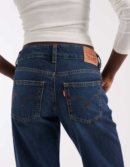 Levis superlow raka denimjeans i mörk tvätt, 4 av 5