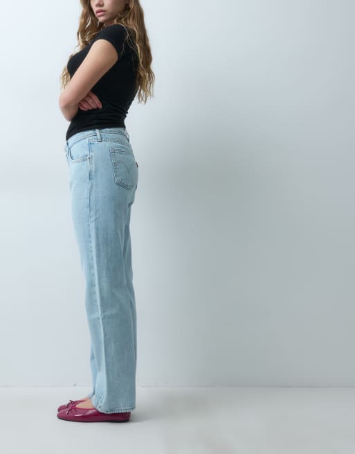 Levi's superlow raka jeans i ljusblått, 2 av 5