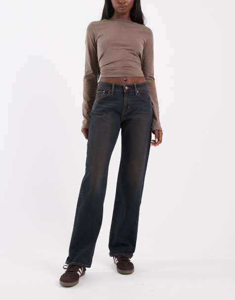 Levi's superlow raka jeans i mörkblå denim - view 1