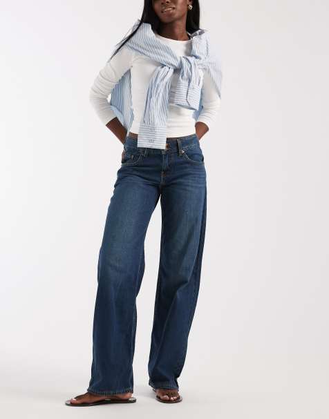 Levis superlow raka jeans i mörkblått - view 1