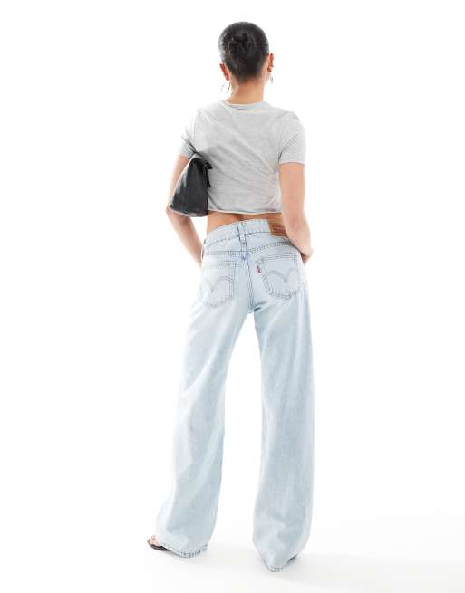 Levi's superlow waist loose fit jeans in bleach wash