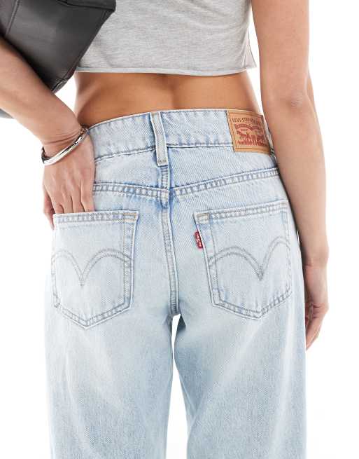 Levi's superlow waist loose fit jeans in bleach wash